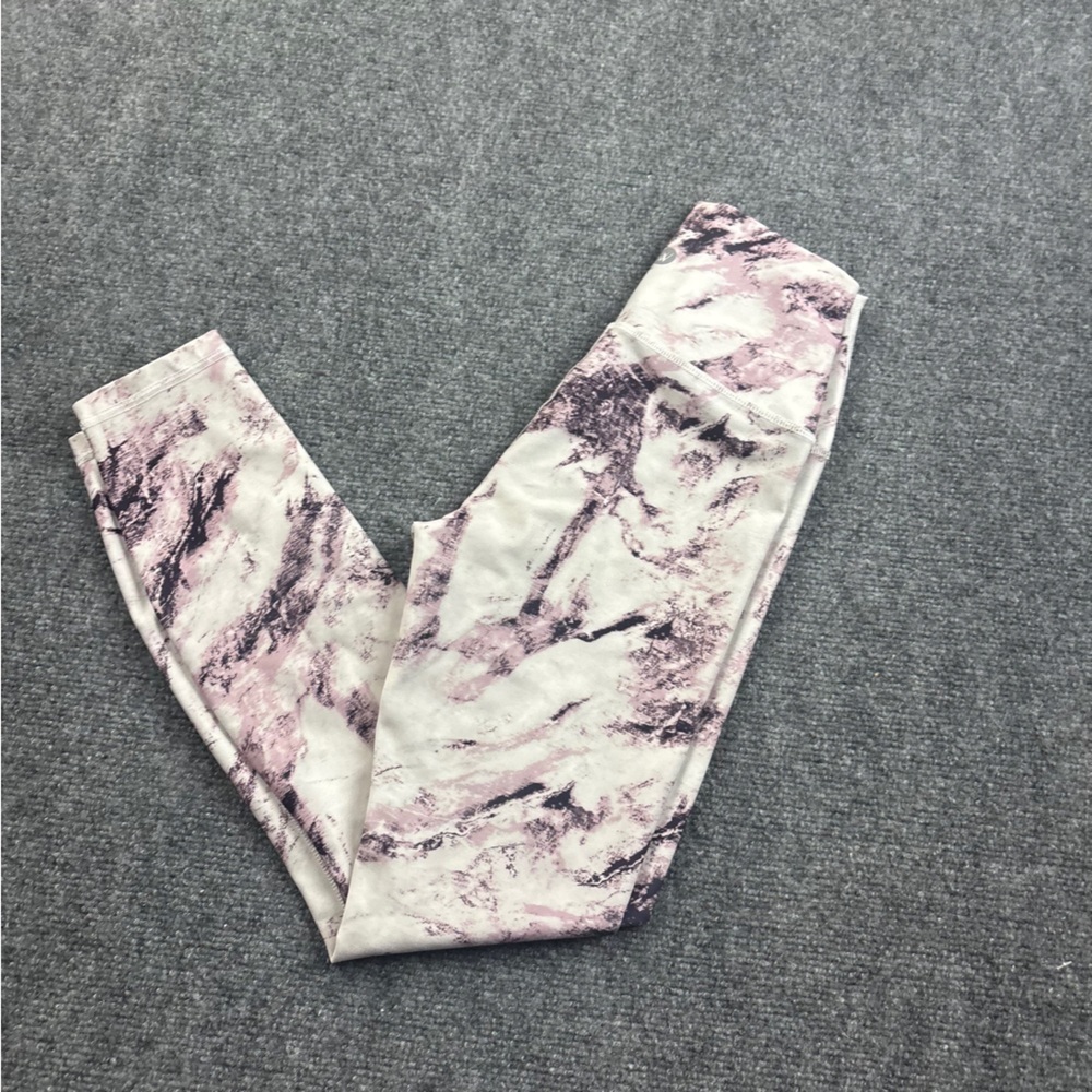WILDFOX Womens 7/8 Ultra High Rise Legging Purple Marble size: Small